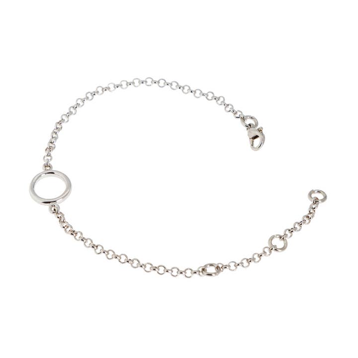 CIRCLE-SHAPED BRACELET SILVER PLATED for wholesale by Destellos Mediterranean Jewels