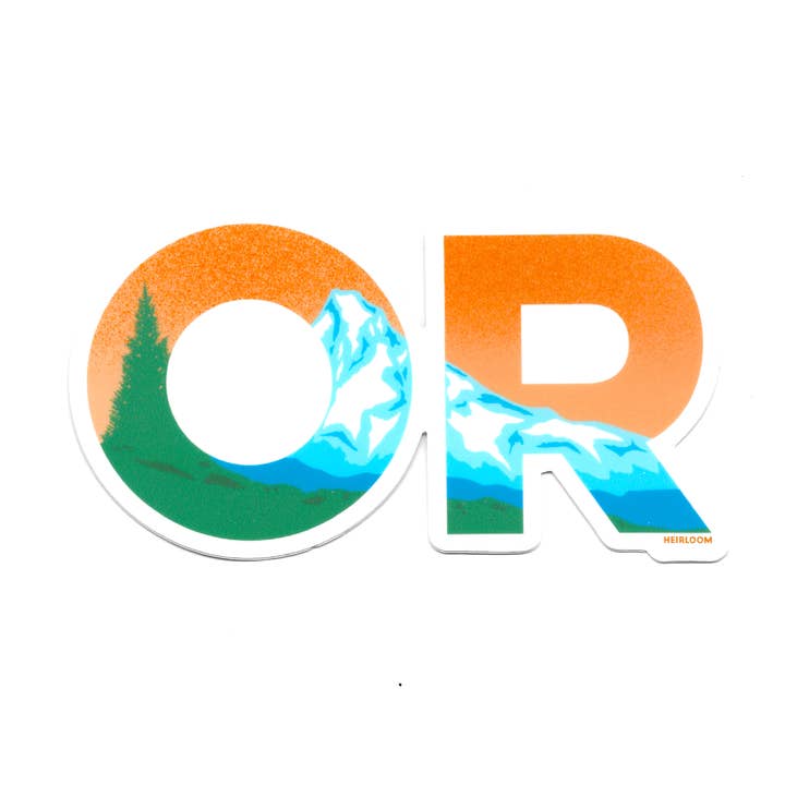 Autocollant ou État de l'Oregon pour la vente par Heirloom Design Co.