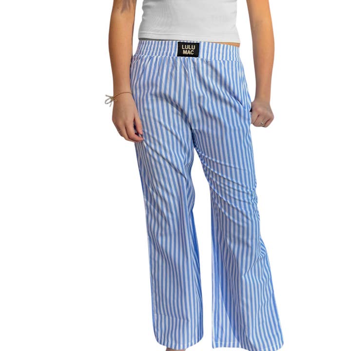 PAST- BLUE STRIPED PANT for wholesale by Girlie Girl Originals