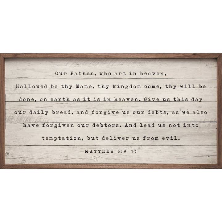 Lord's Prayer Matthew 6 9 13 Whitewash for wholesale by Kendrick Home