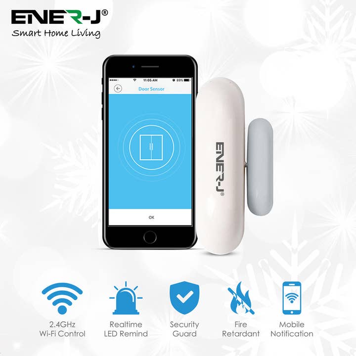 ENER-J – wholesale Safety alarm/gear – WiFi Door and Window Sensors Smart Alarm Pack of 4 No Hub3