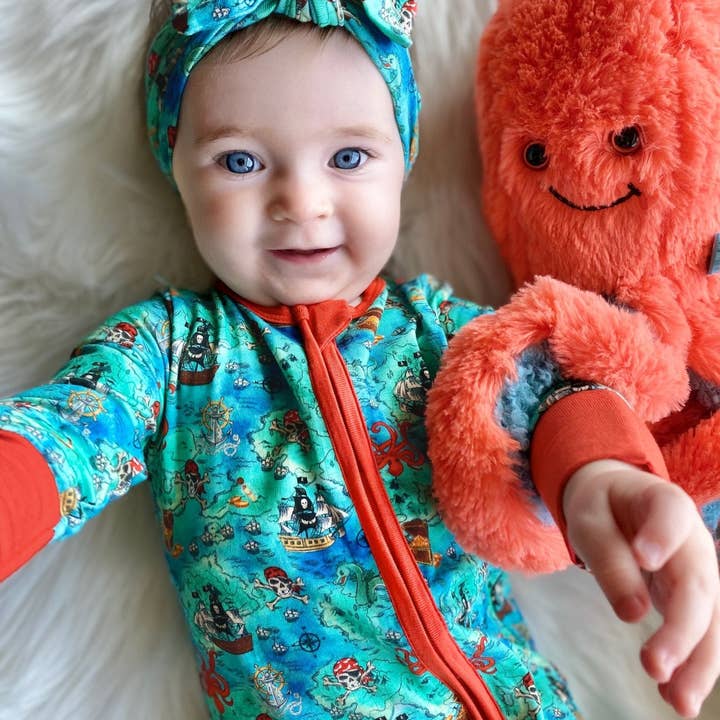 Free Birdees - Wholesale Hair Bow - Baby - Pirate High Seas Treasure Map Hair Bow2