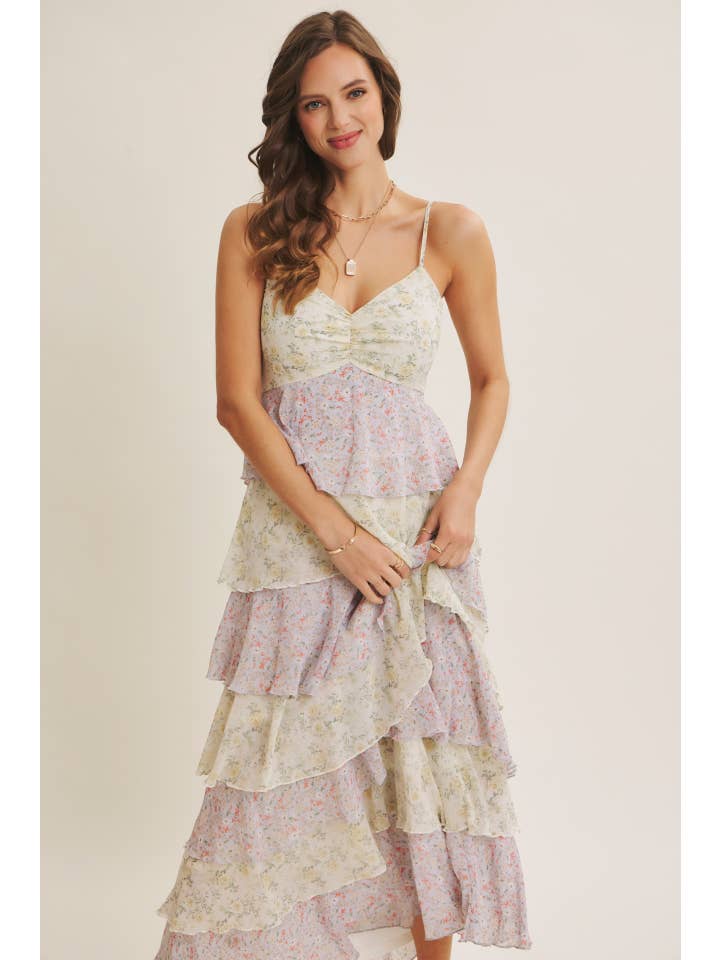 in february - Vente Robe – femme - DÉFINITION DE LA ROBE MAXI À VOLANTS FLORAUX FÉMINITÉ SANS SAISON25