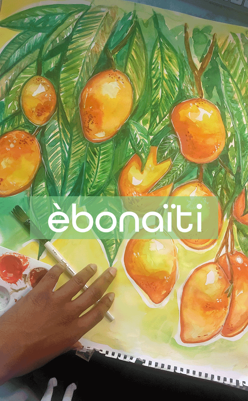 Ebonaiti - Wholesale Art Print - Mini Print Sweet Mango tropical watercolor2