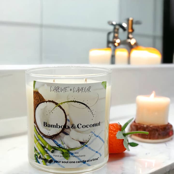 Bamboo and Coconut Candle for wholesale by L’arôme de l’amour