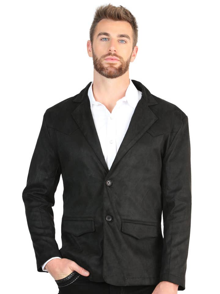 El General Chaqueta Deportiva de Hombre Negra de Ante Estilo Western 45635 para venta al por mayor de El General Western Wear