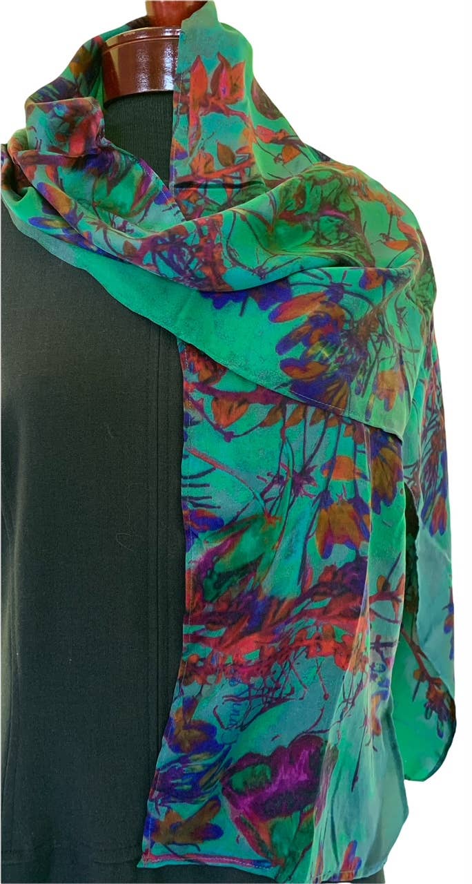 NINA J - Wholesale Scarf - Women's - Heirloom Florals Silk Scarf1