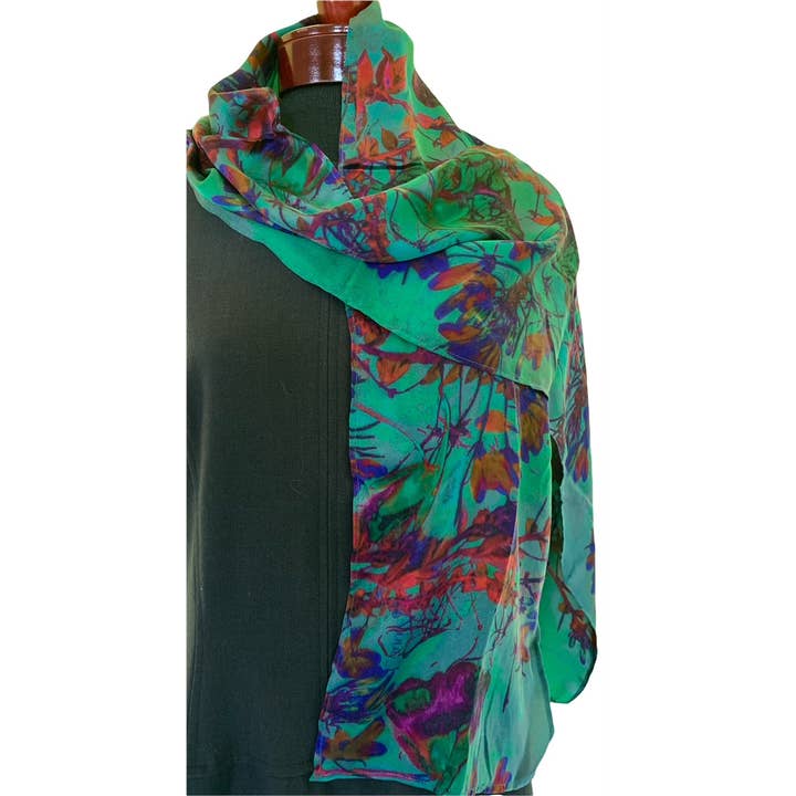 NINA J - Vente Écharpe – femme - Écharpe en soie Heirloom Florals1