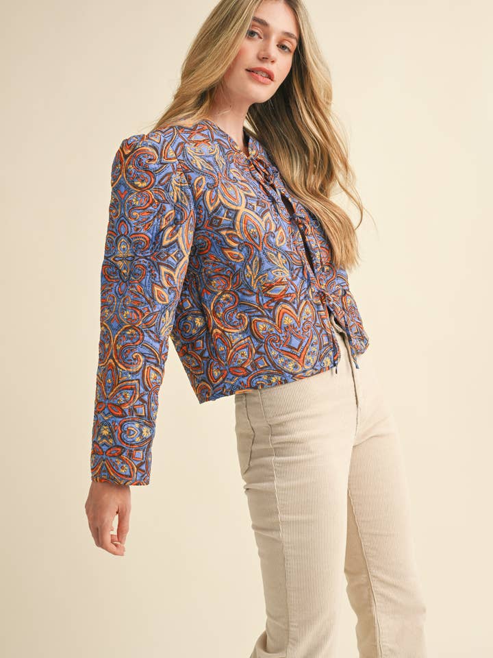 &MERCI - Wholesale Jacket - Women's - EXCLUSIVE PRINT QUILTED PAISLEY PRINT JACKET MJK363425