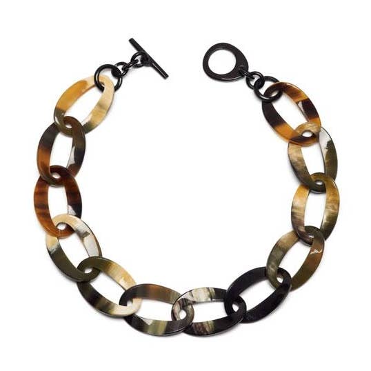 Schwarze Naturhorn-Kettenhalskette für Damen für den Großhandel von BRANCH JEWELLERY