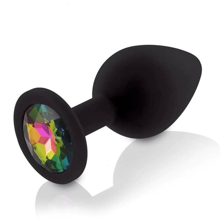 Anal Plug - Silicone w/ Gem - Medium size (9 color Options) for wholesale by Plesur Body Products