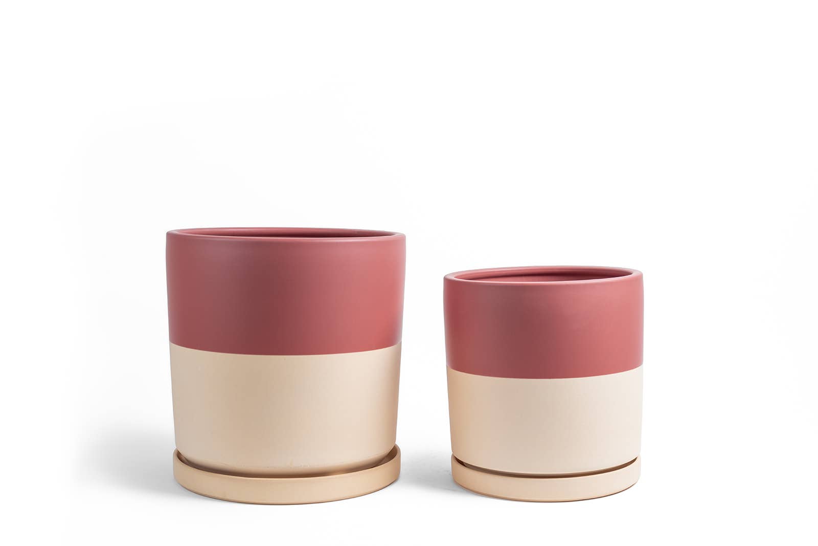 Momma Pots - Vente Pot - Pots cylindriques de 10,5 pouces (1 pièce) et 12,5 pouces (1 pièce) avec soucoupes à eau9