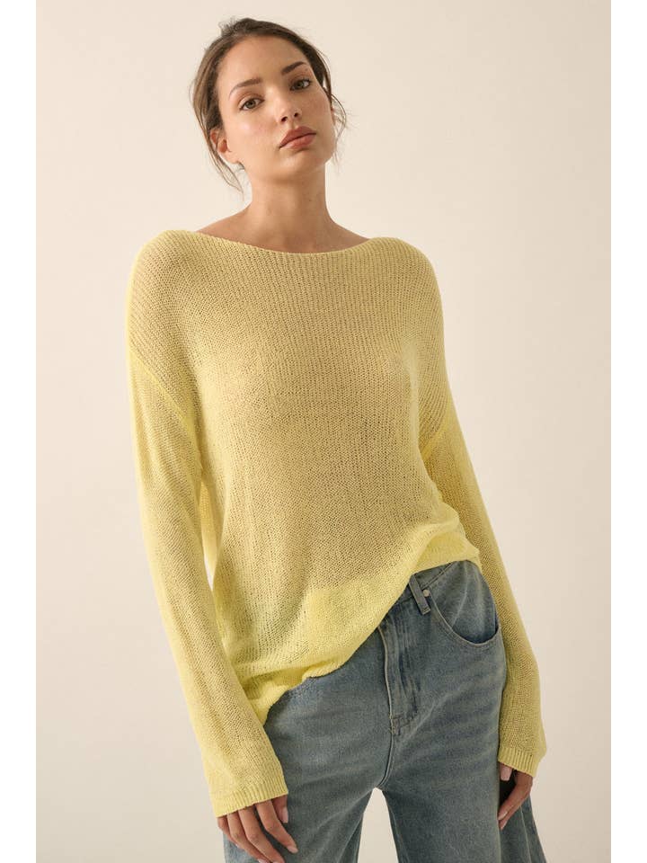 Promesa USA - Wholesale Knit Sweater - Women's - Lightweight Knit Loose-Fit Boatneck Sweater