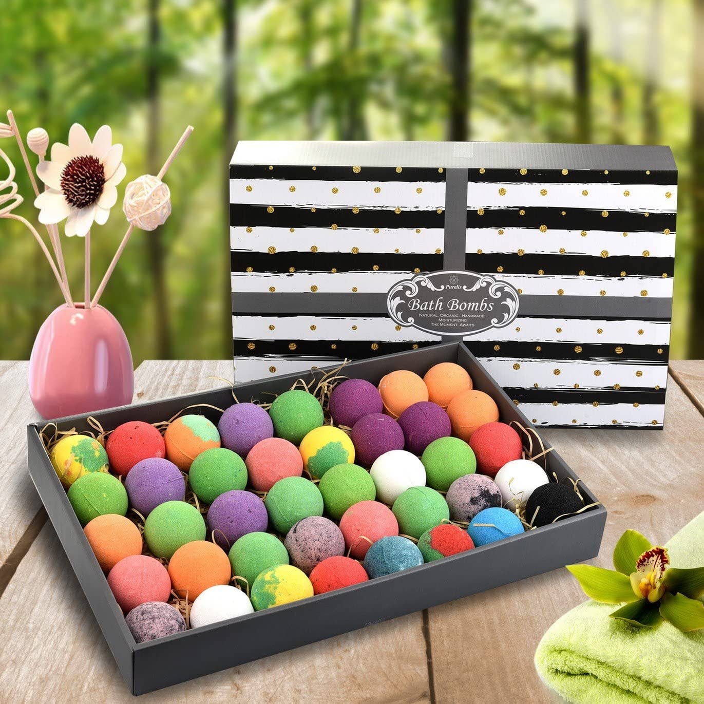 Pure Parker - Wholesale Bath Bomb/Fizz - Purelis 40 Natural Bath Bomb Gift Set. Natural, Moisturizing3