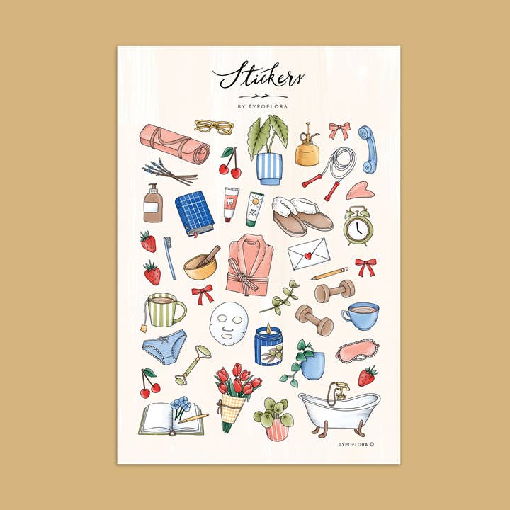 Sticker Sheet - Everyday Rituals for wholesale by Typoflora
