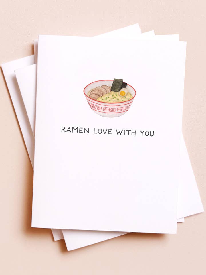 Ramen Love With You — Asian Food Pun Love Card for wholesale by Amy Zhang