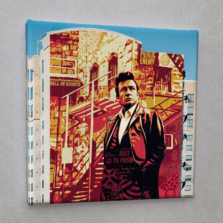 #01105 Jonny Cash Street Art Canvas Print for wholesale by Eicie