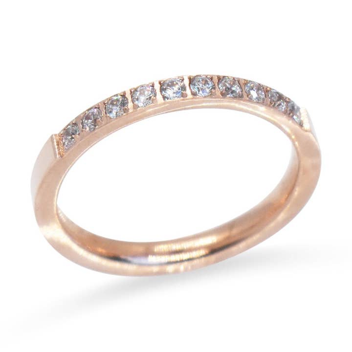 STELLA ROSE GOLD ETERNITY RING for wholesale by MAI DESIREE