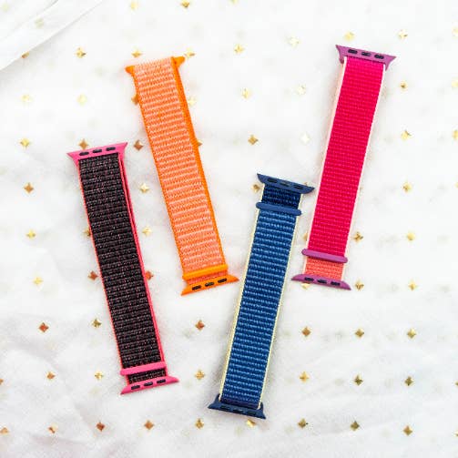 Apple Iwatch Watch Farverigt Nylon Rem Bånd Til Serie 7 6 5 4 3 2 & SE for engroshandel hos The Colourful Aura