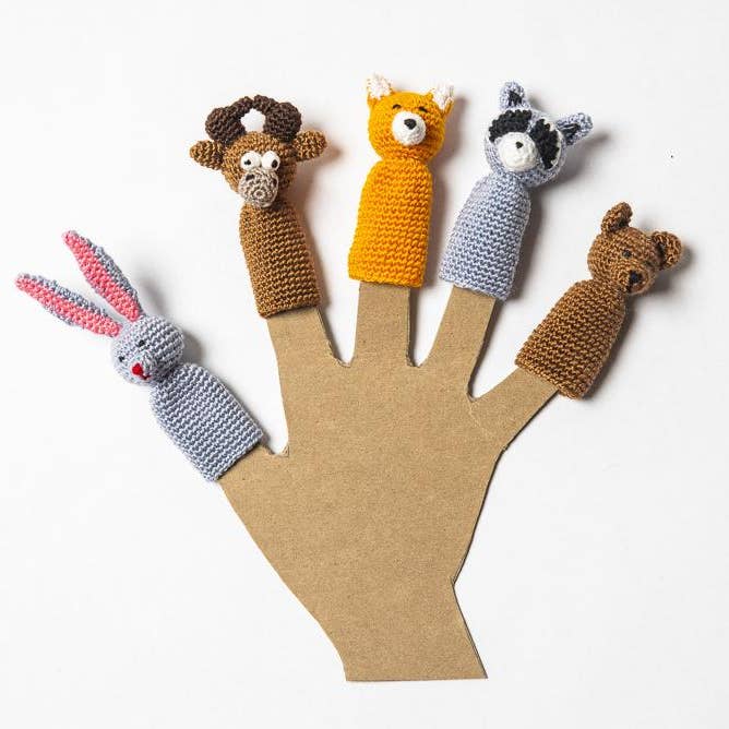 Crocheted Finger Puppet Set "Forest" for wholesale by HDIF-USA