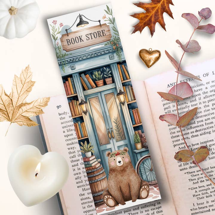 Bookmark The Bear and the Secret Bookstore for wholesale by Les Moonettes