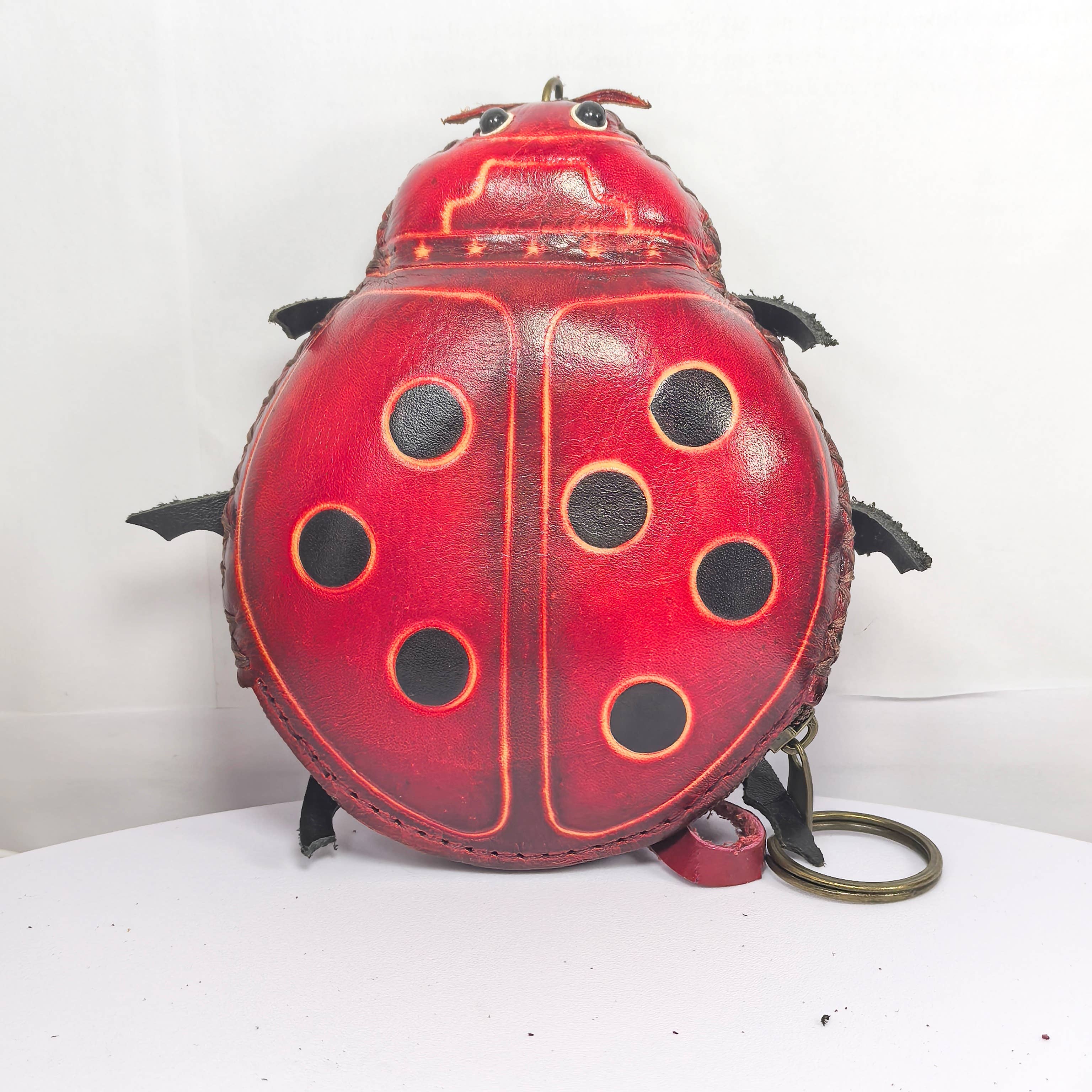 Sunflower Handmade leather inc – wholesale Coin purse – Women’s – Ladybug Wristlet Leather Coin Purse Wallet7