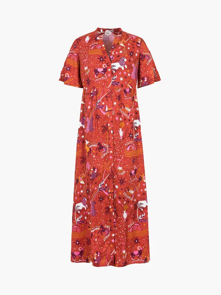 ODEMY red circus fluid long dress for wholesale on Faire