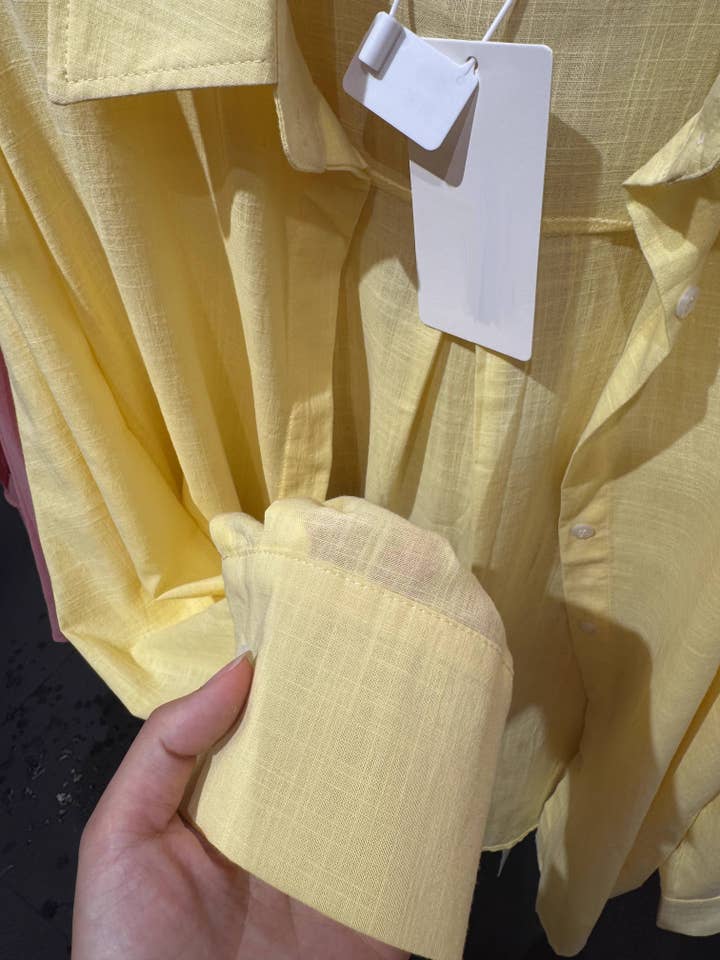 HIDDENBRAND - Wholesale Button Down Shirt - Women's - cotton linen blend button down shirt42