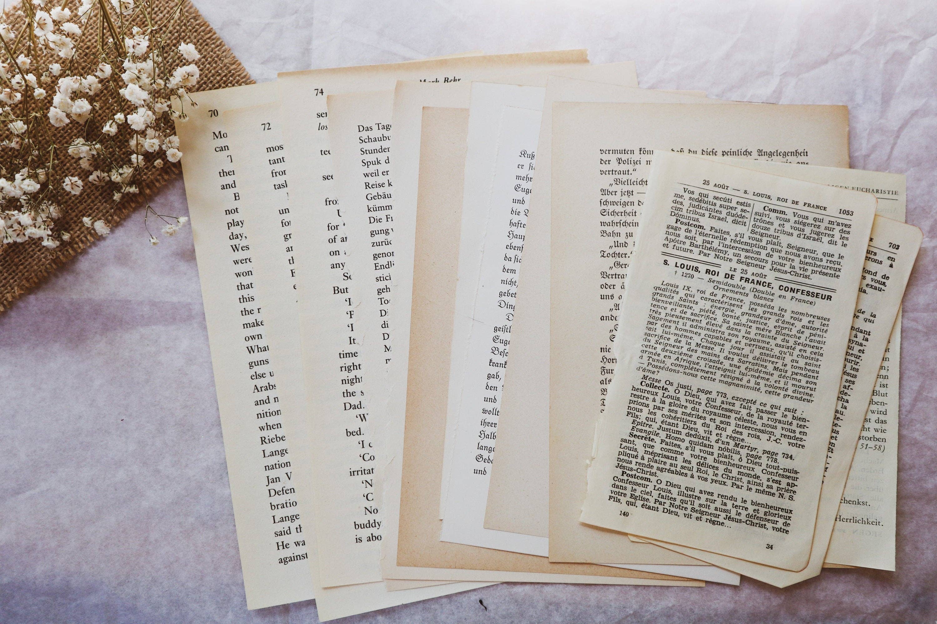 samesjournal - Wholesale  - Vintage book pages, 15 pieces, samesjournal1