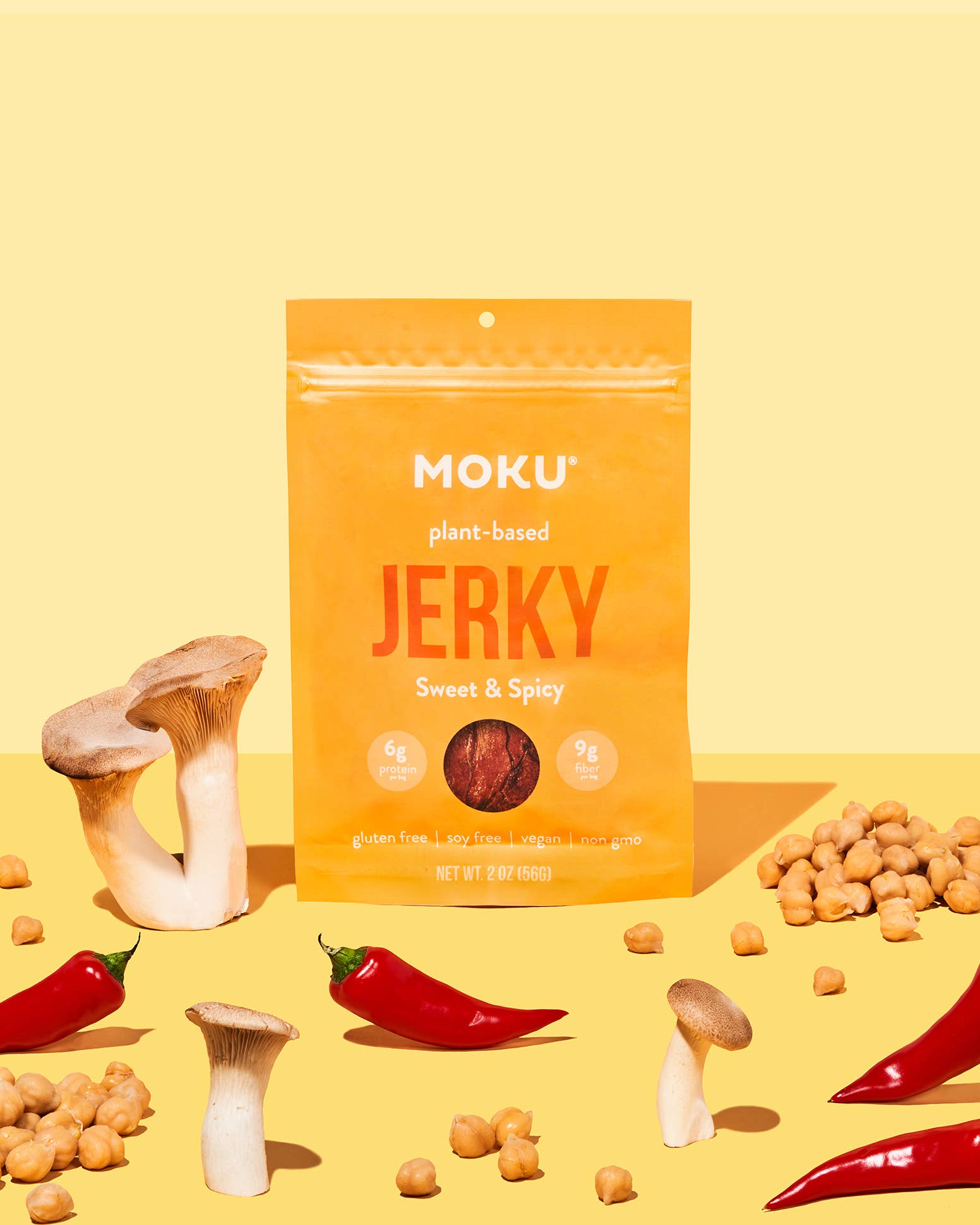 Moku Foods - Vendita all'ingrosso Carni essiccate - MOKU Jerky di Funghi, Dolce & Piccante, 2oz2