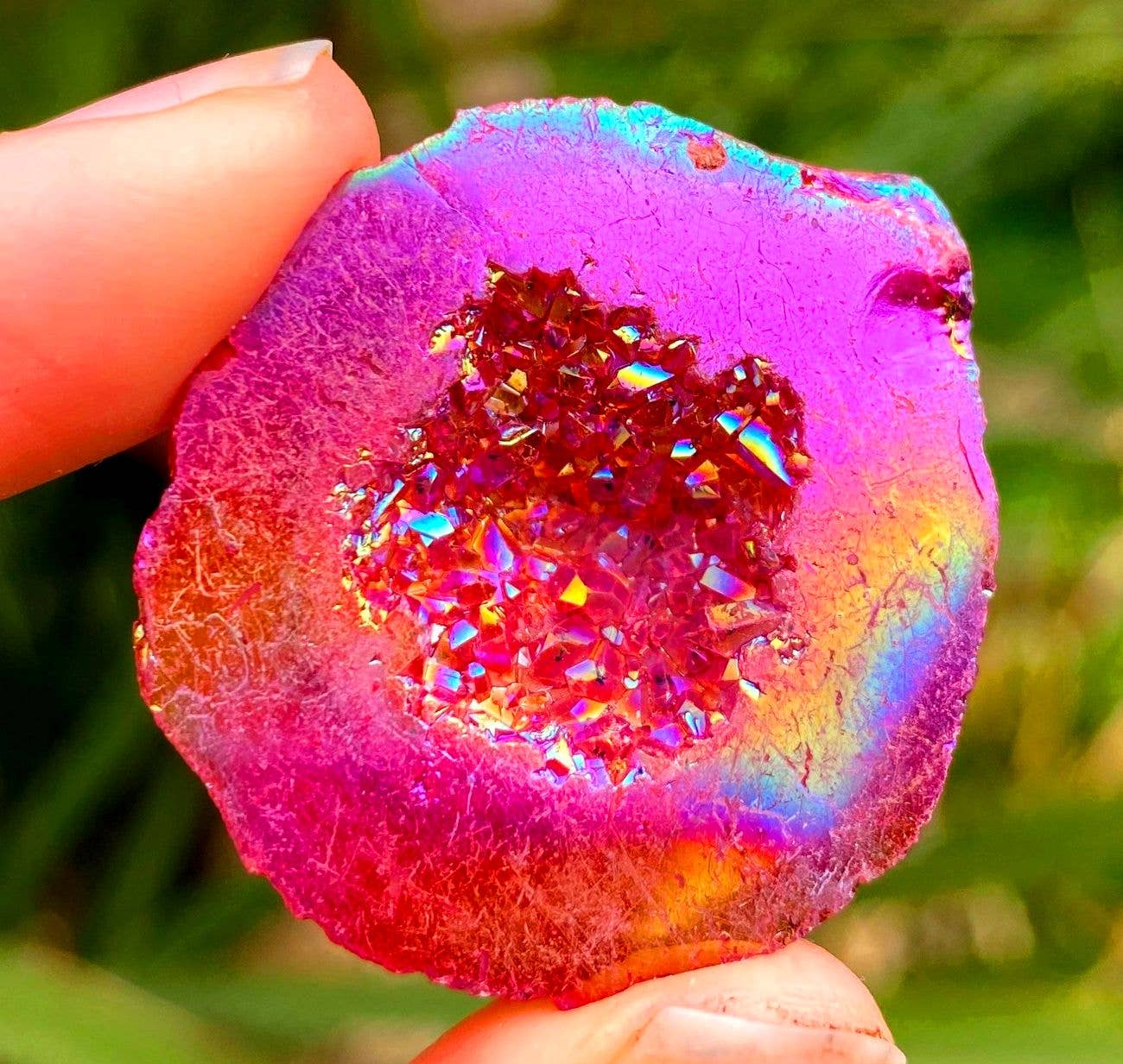 Elf Kendal Hippies - Wholesale Spiritual Stone/Crystal - Tooth fairy geode 3cm pink sparkly 1.2inch druzy cave by elf