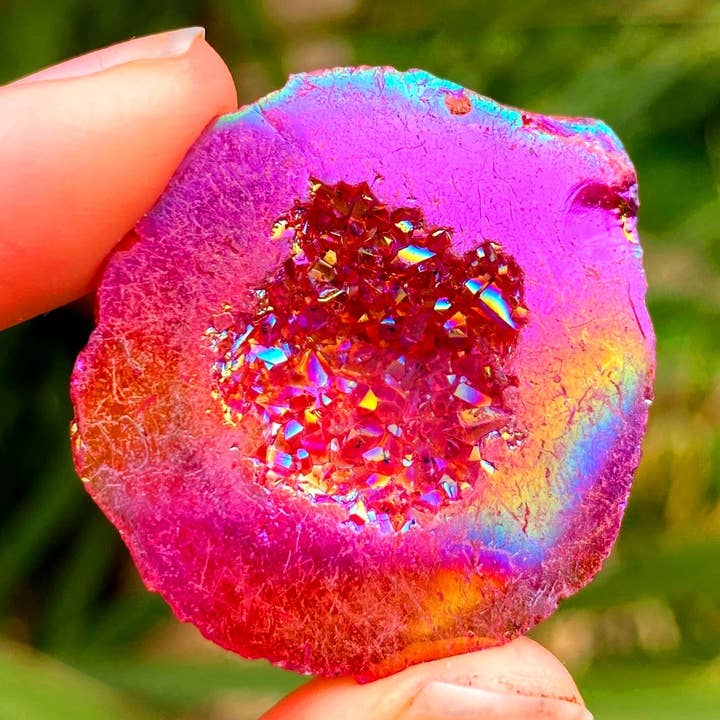Geode della fatina dei denti 3cm rosa scintillante 1,2 pollici druzy caverna da elfo per la vendita all'ingrosso da parte di Elf Kendal Hippies