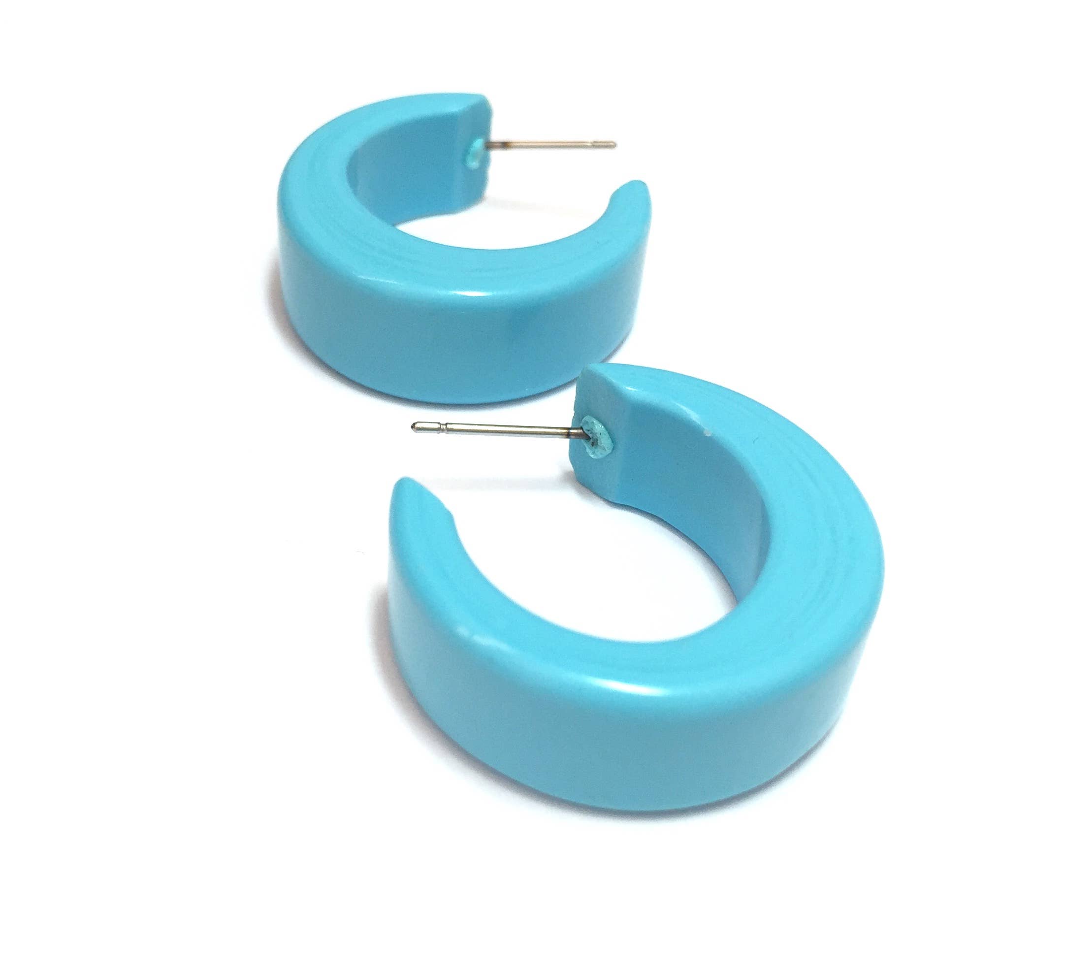 Leetie Lovendale - Wholesale Hoop Earrings - Turquoise Chunky Mod Lucite Hoop Earrings3