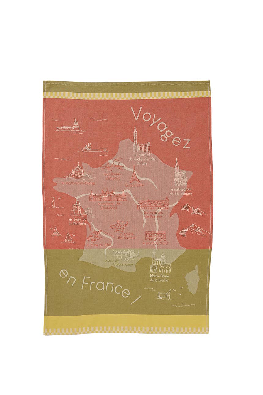 Coucke - Wholesale Tea Towel - Les monuments de France - Jacquard Tea Towel 50X075