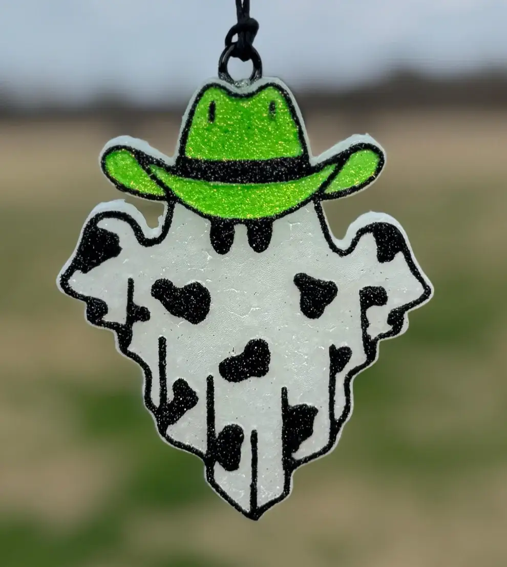 Scent Story Freshies - Wholesale Car Freshener - Unisex - Ghost with Cow print and Cowboy Hat3