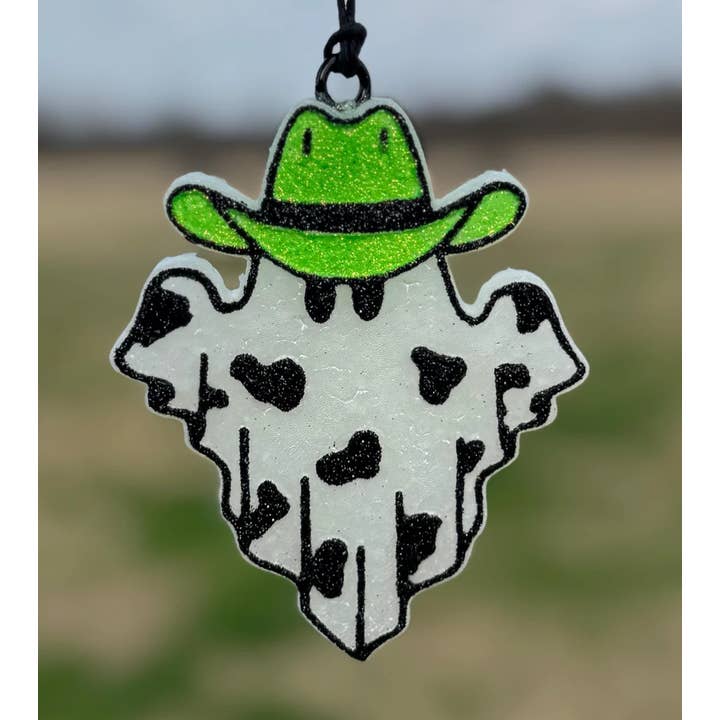 Scent Story Freshies - Wholesale Car Freshener - Unisex - Ghost with Cow print and Cowboy Hat3