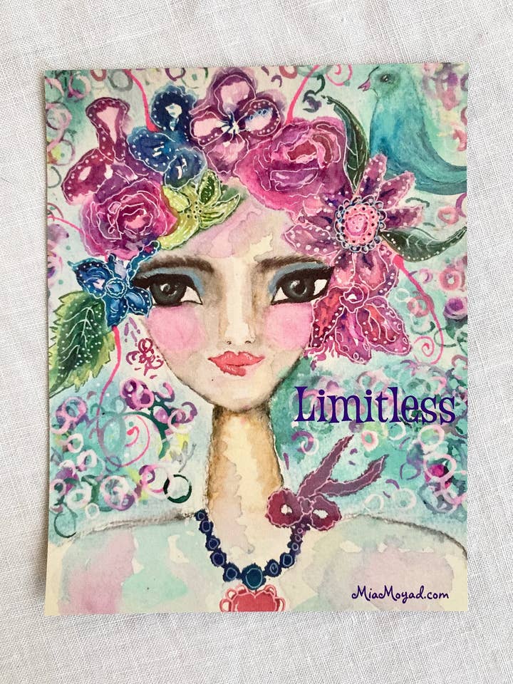 Limitless postcard/magnet 4x5.5" for wholesale by Mia Moyad Studio