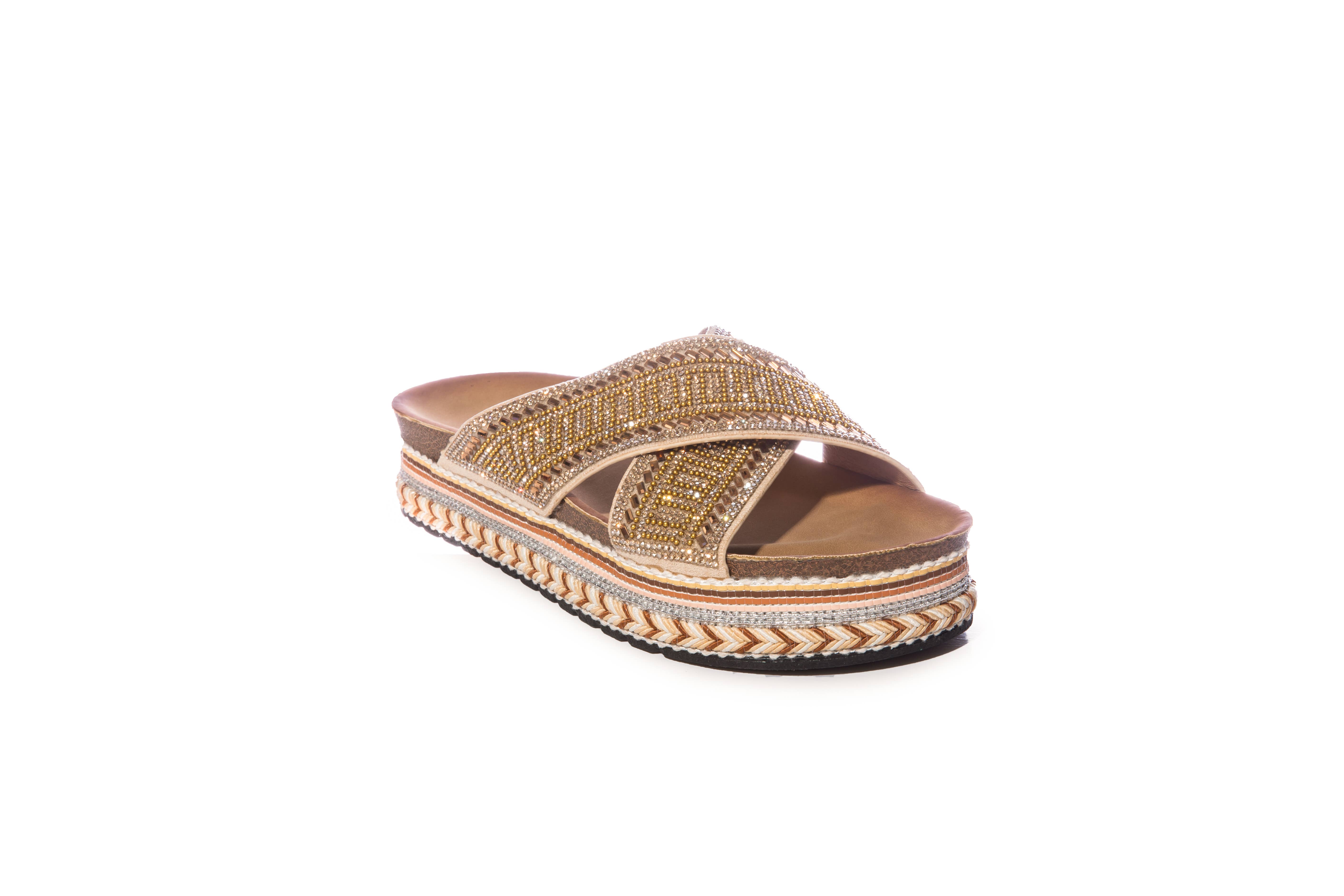 LADY GLORY - Wholesale Sandals - Women's - Platform mules with cross strap2