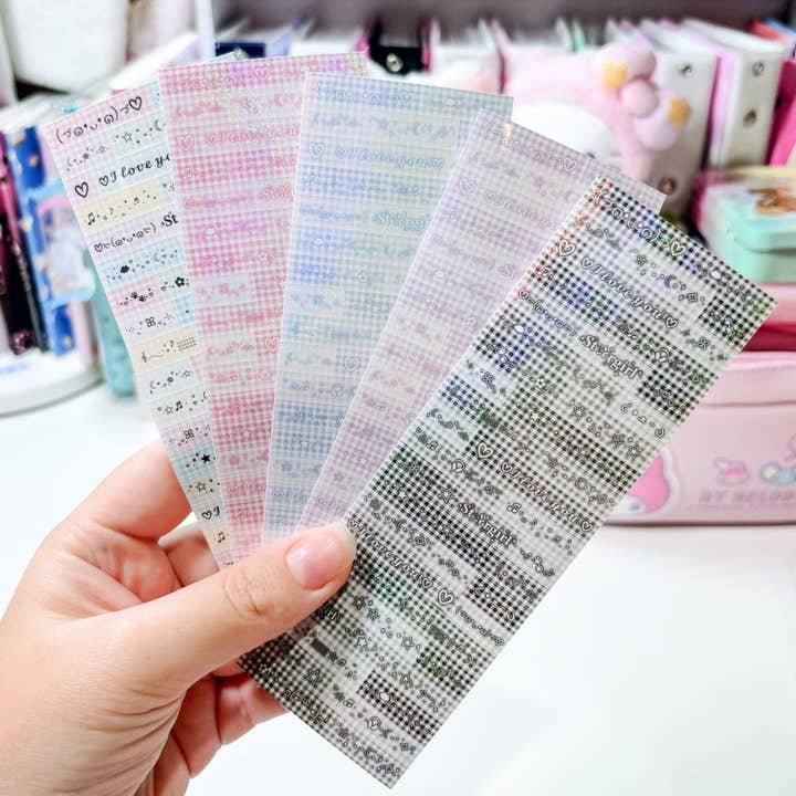 Emoticon Label Deco Sticker Sheet for wholesale by Borah Studio