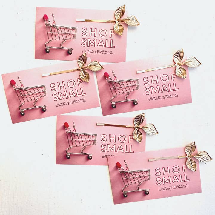 Tiny Gift Society - Wholesale Hair Clip - Women's - Thank You Gifts Gold Leaf Hair Clip | SHOP SMALL Card