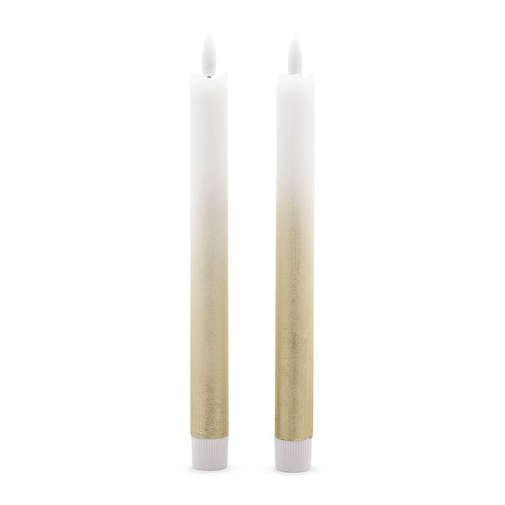 Stoff LED Flameless Taper Candle in Sand - Box with 2 Candles – Amiramour
