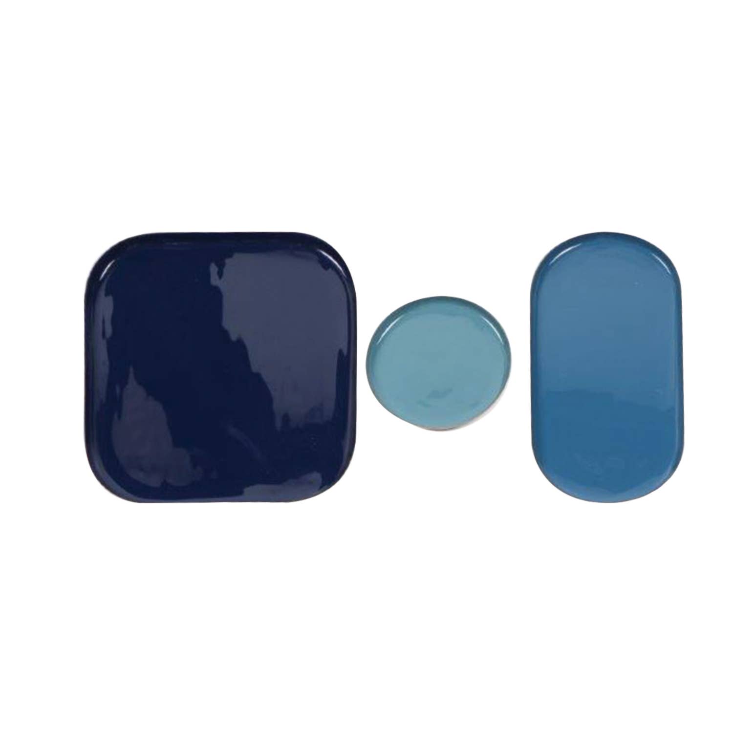 Opjet Paris - Wholesale Serving Tray - Set of 3 blue enamel trays1