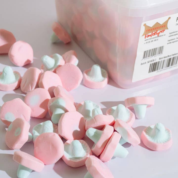 Sweet As Fudge Candy Shoppe - Wholesale Gummy - Swedish Candy Fizzy Mushrooms 2.2 lb. case
