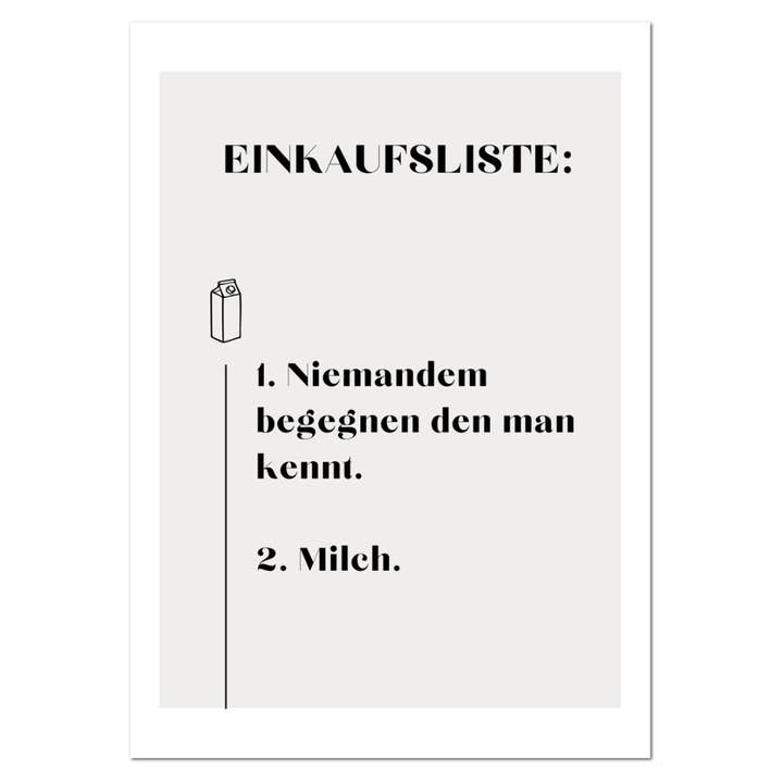 Postkarte "Einkaufsliste" für den Großhandel von Rabenmütter Verlag UG