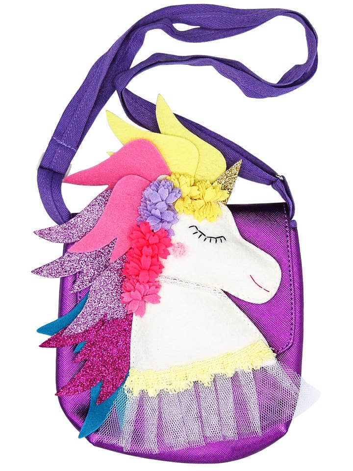 Sunshine Unicorn Kids Bag- Pretty Purples for wholesale by Lily and Momo