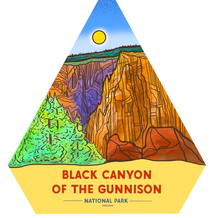 Black Canyon of the Gunnison National Park Colarado Sticker for wholesale by Heirloom Design Co.