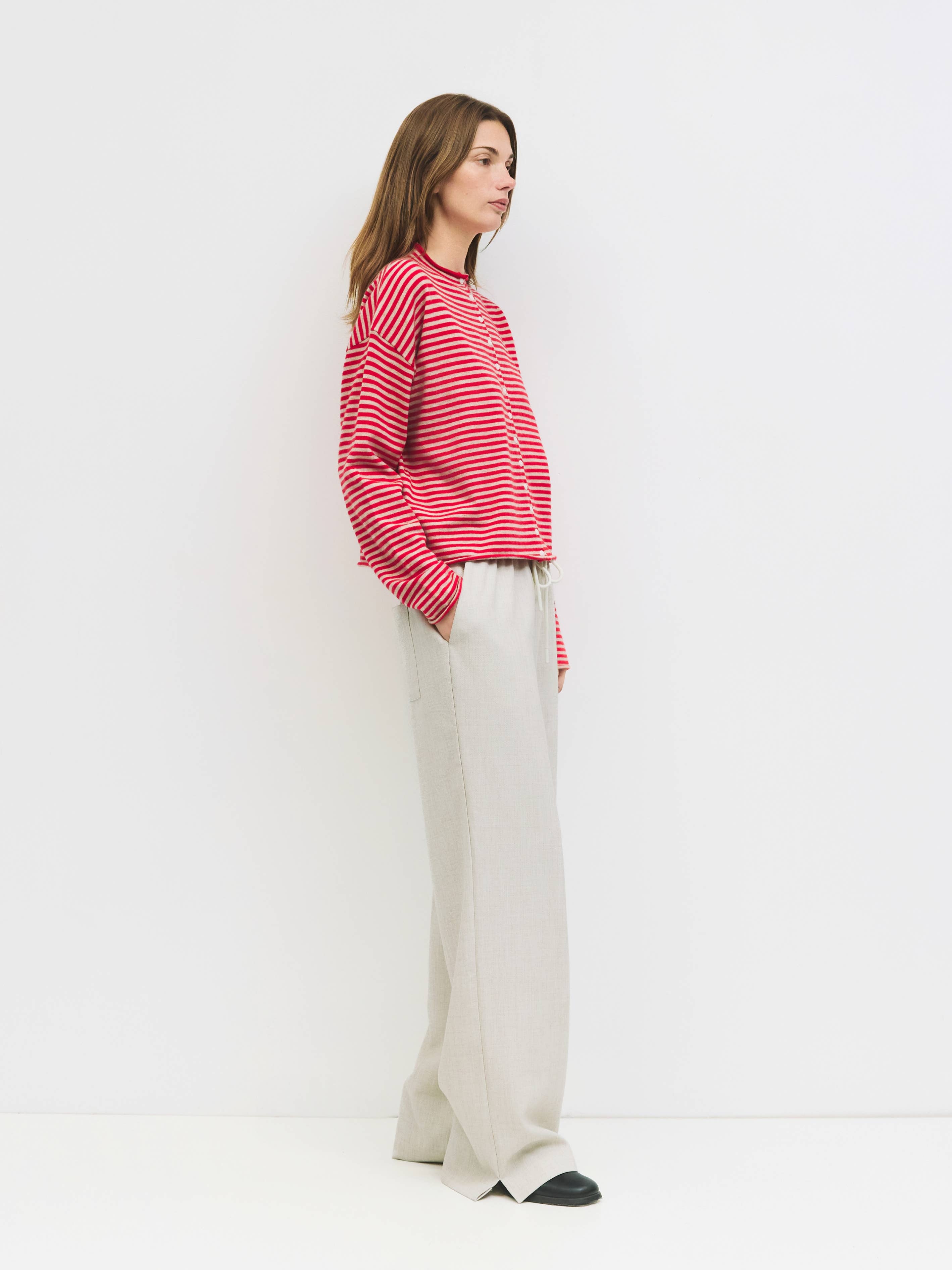 MOD REF - Wholesale Cardigan - Women's - The Elisa Cardigan | Striped Button-Down Cardigan33