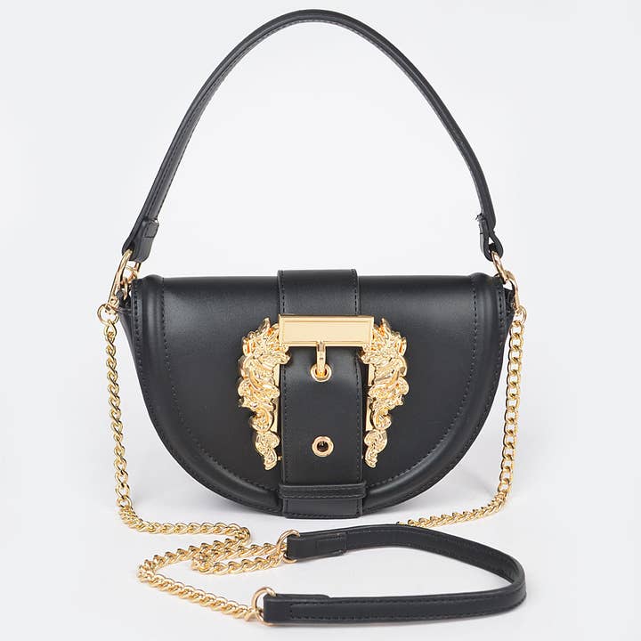3AM BY H&D ACCESSORIES - Wholesale Shoulder Bag - Women's - HPC5891 FAUX LEATHER SHOULDER BAG W/BIG METAL BUCKLE