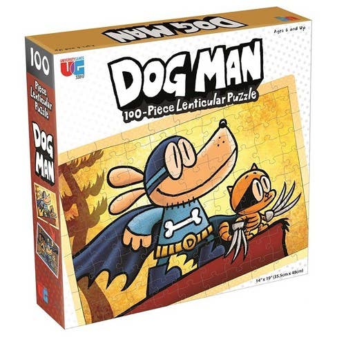Dog Man 100 pc.Lenticular Pzl Asst (1/6) for wholesale by University Games