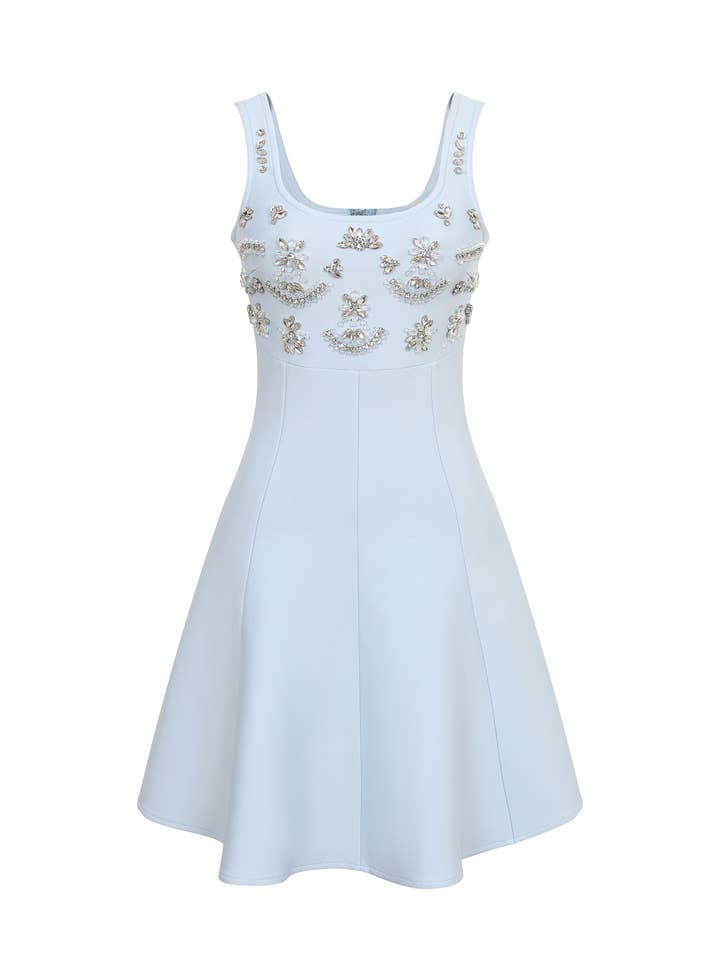 Elegantie Kristalversierde Bandage Uitlopende Mini Jurk voor wholesale door RIVIR